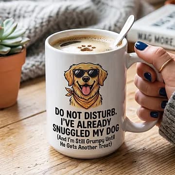 Custom Pet Mug with golden retriever design