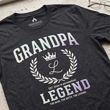 Grandpa Legend Tee, dark heather t-shirt