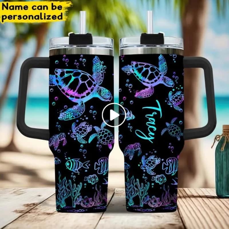 Turtles Sea Creatures Tumbler
