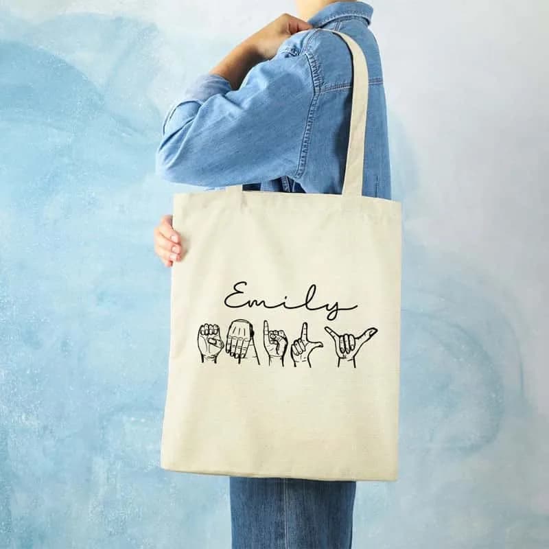 Personalized Sign Langauge Tote Bag