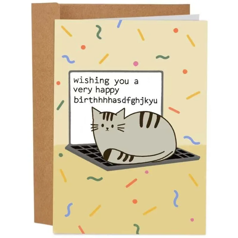 Sarcastic Cat Birthday Greeting Card