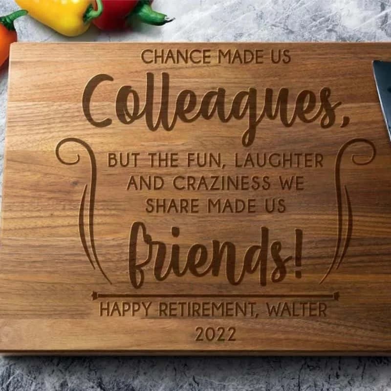 Retirement Cutting Board Gift for Colleagues