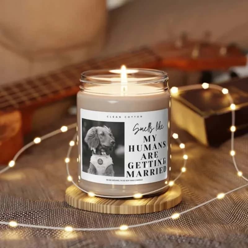 Personalized Dog Wedding Candle