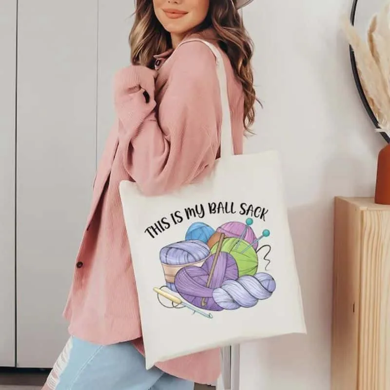 Funny Yarn Tote Bag for Crafters