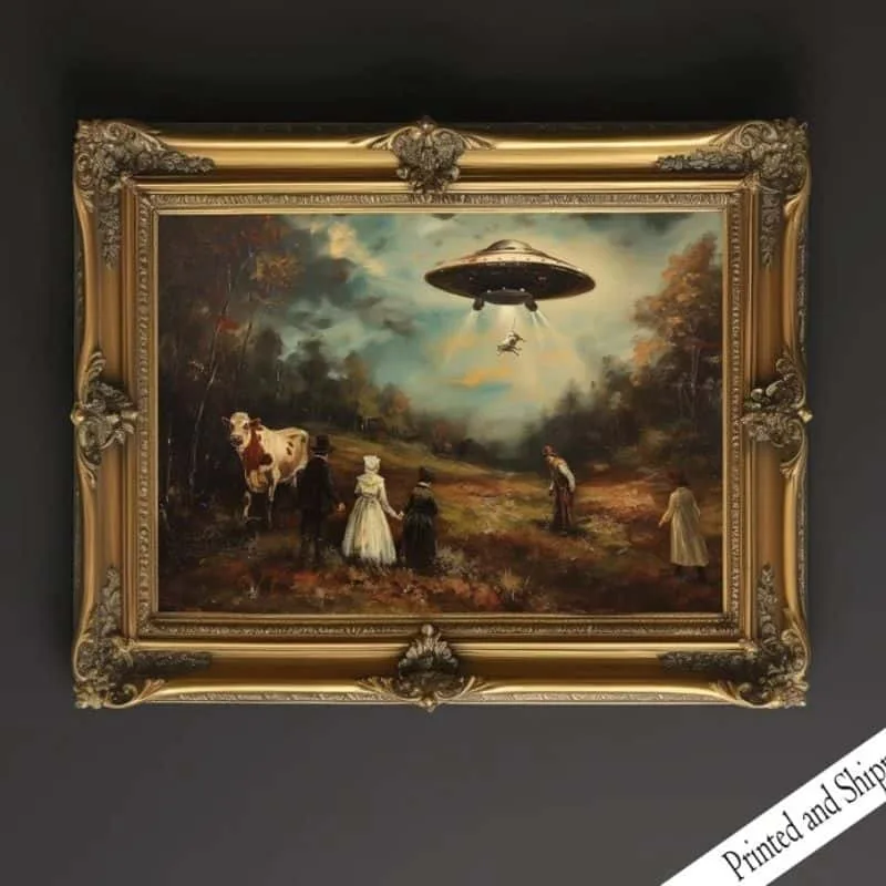 UFO Victorian Landscape Wall Art