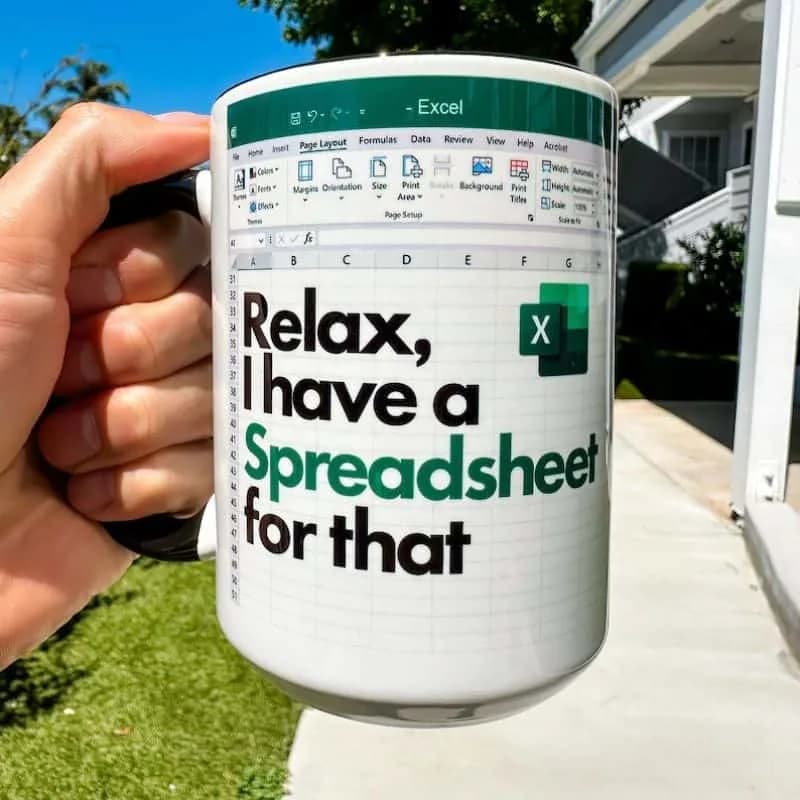 Excel Spreadsheet Funny Coffee Mug