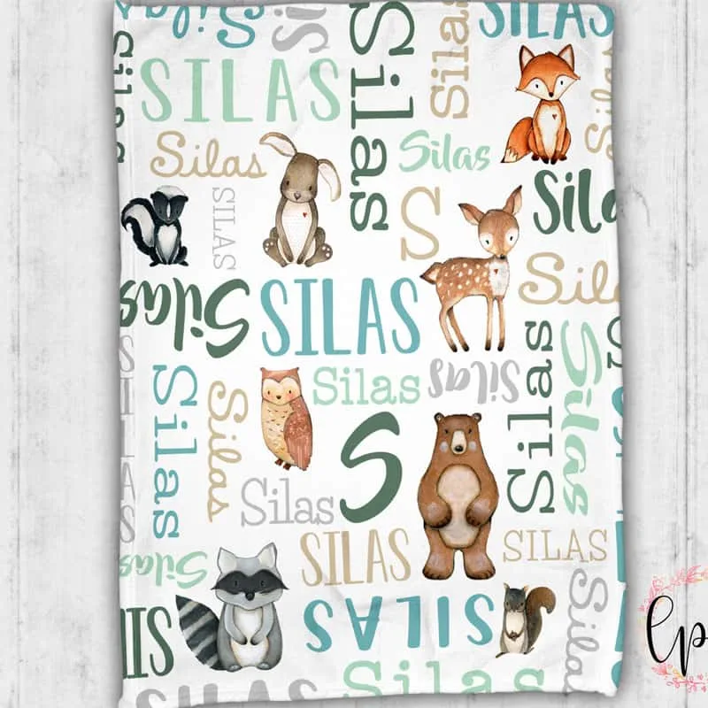 Personalized Animals Baby Blanket