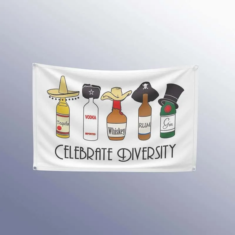 Celebrate Diversity Drinks Flag