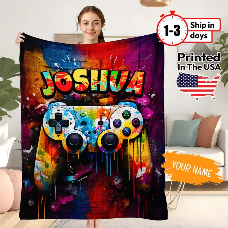 Custom Gaming Name Blanket