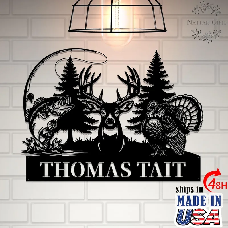 Personalized Hunting Name Metal Sign